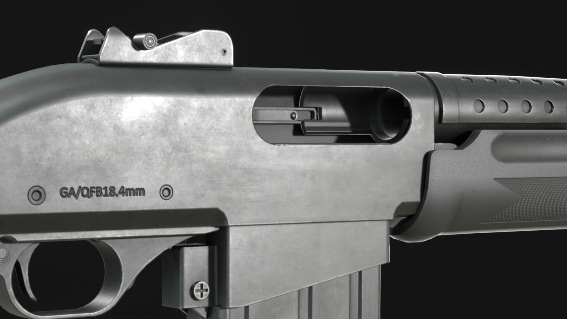 Hawk Type 97-2 Chinese Anti-Riot Shotgun - Game Asset Low-poly 3D model_6