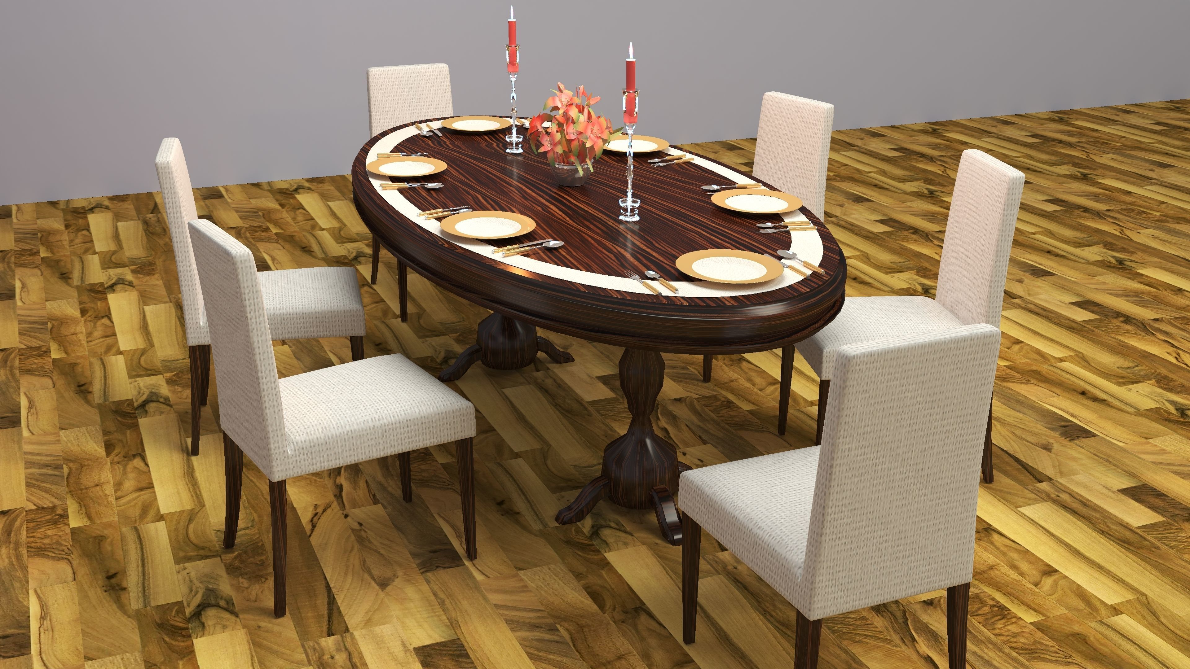 Dinner Table 3D model_8