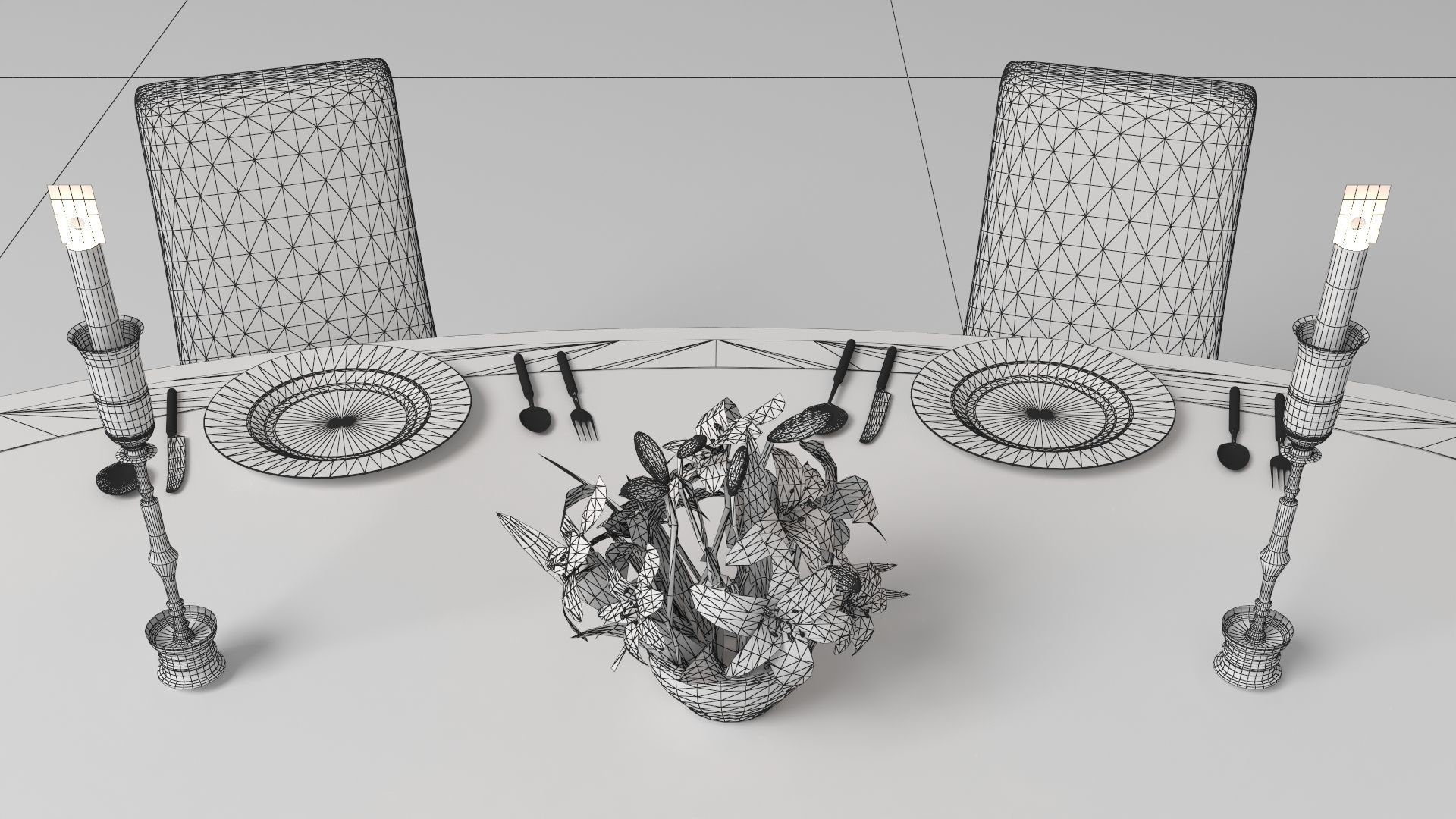 Dinner Table 3D model_14