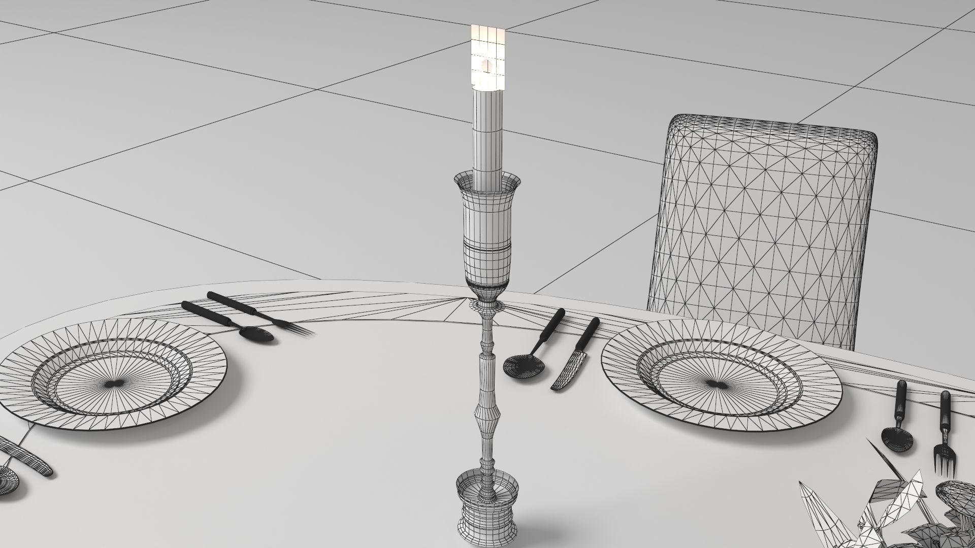 Dinner Table 3D model_12