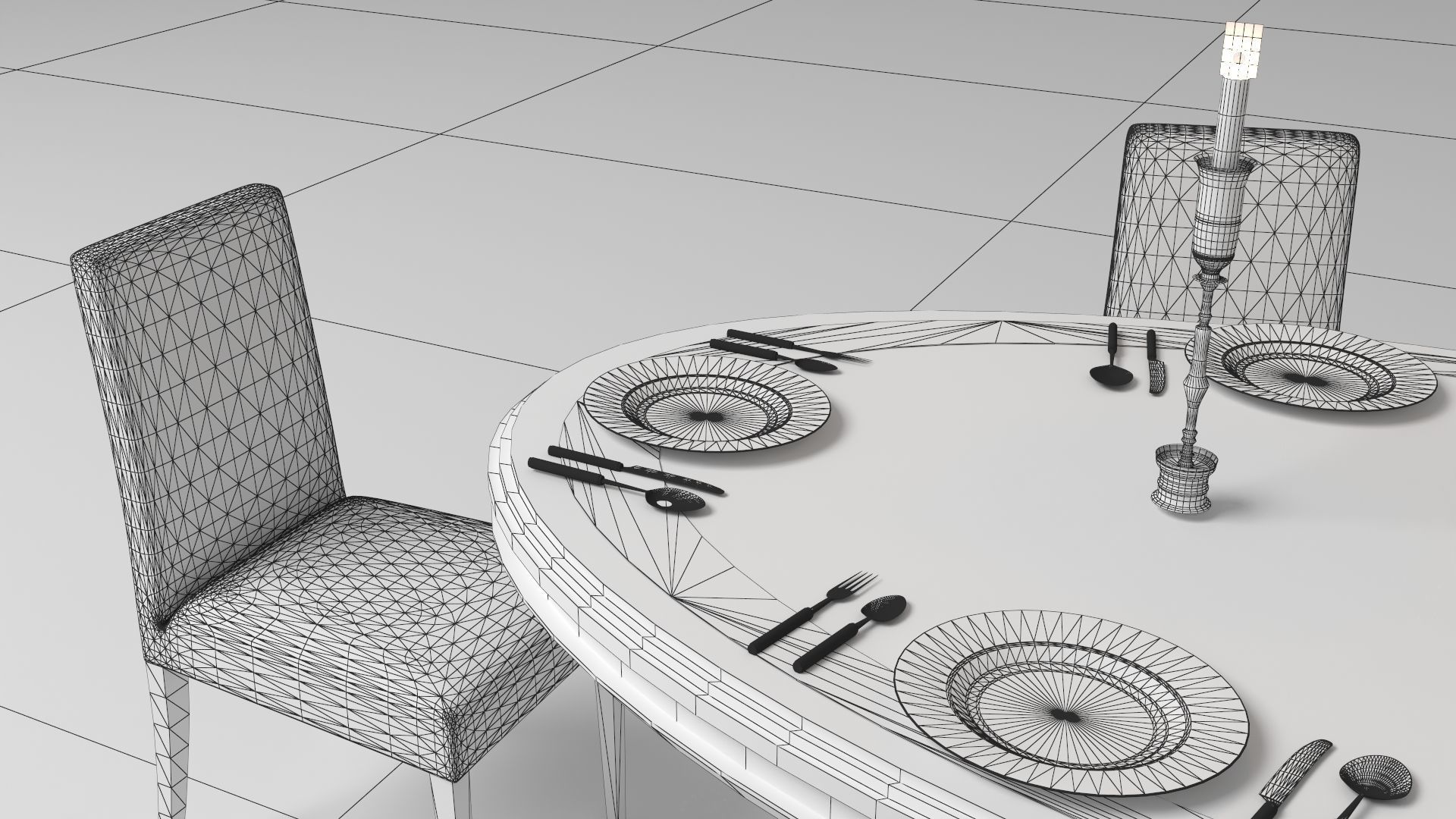 Dinner Table 3D model_10