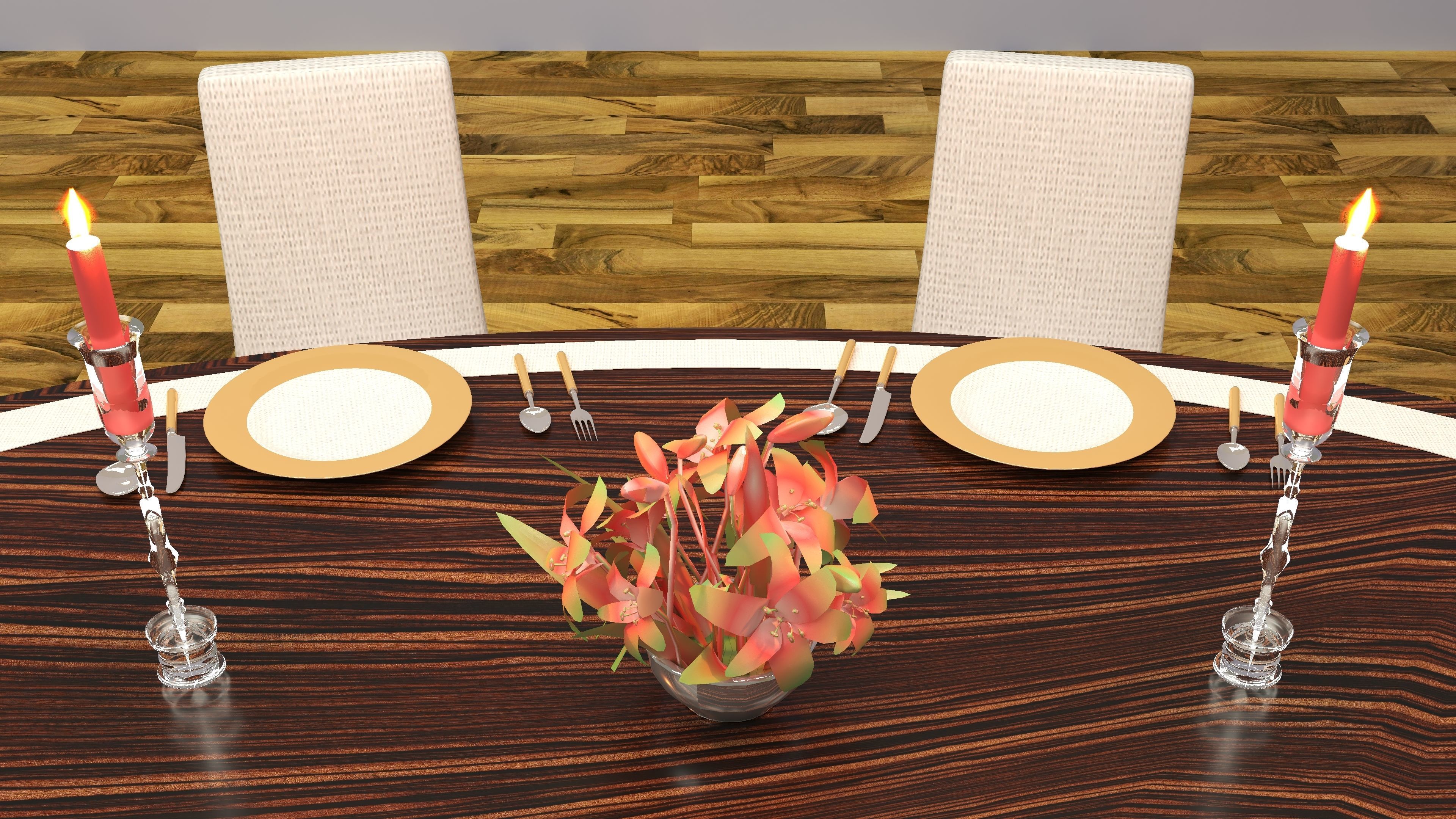 Dinner Table 3D model_5