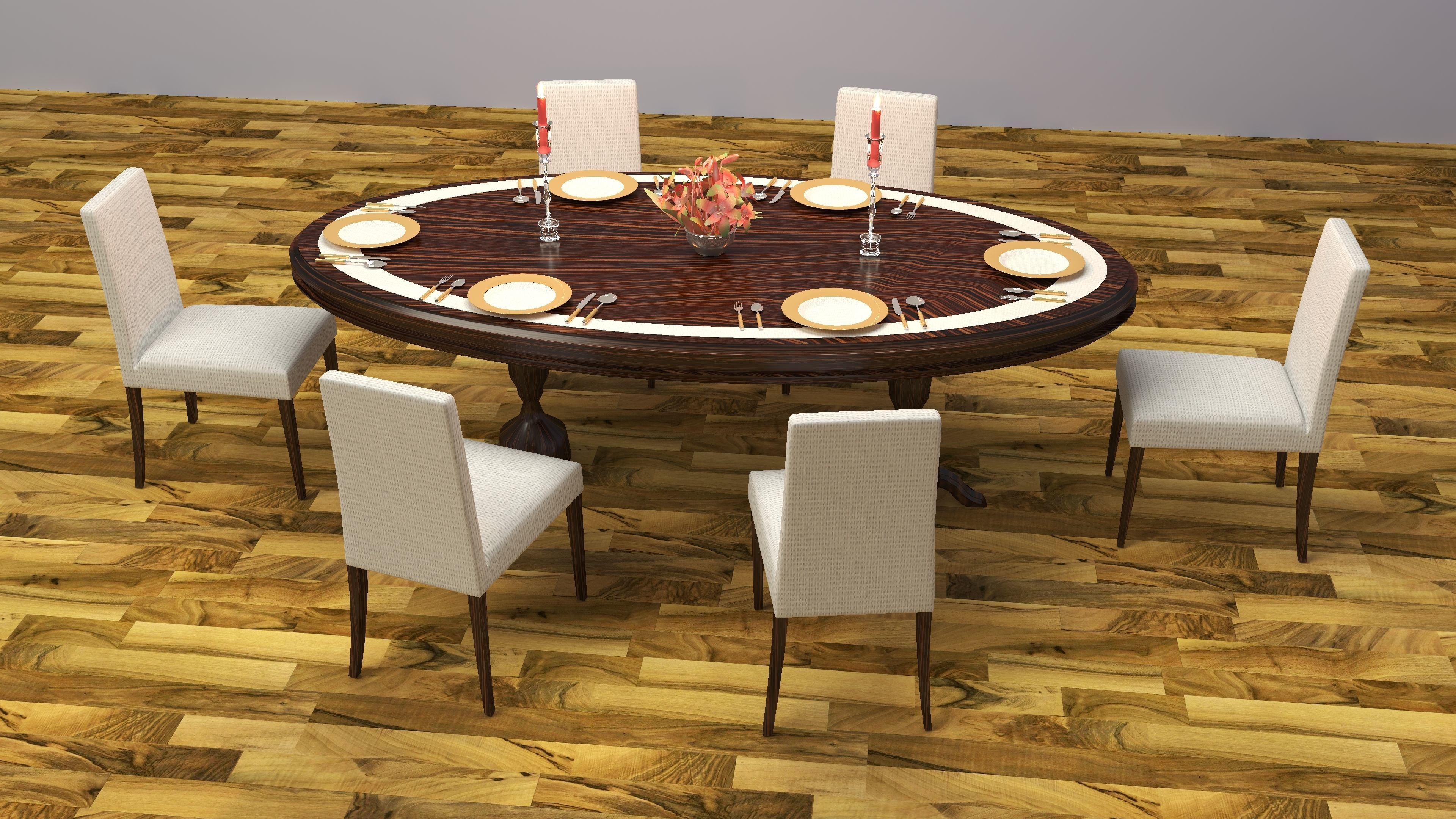 Dinner Table 3D model_6
