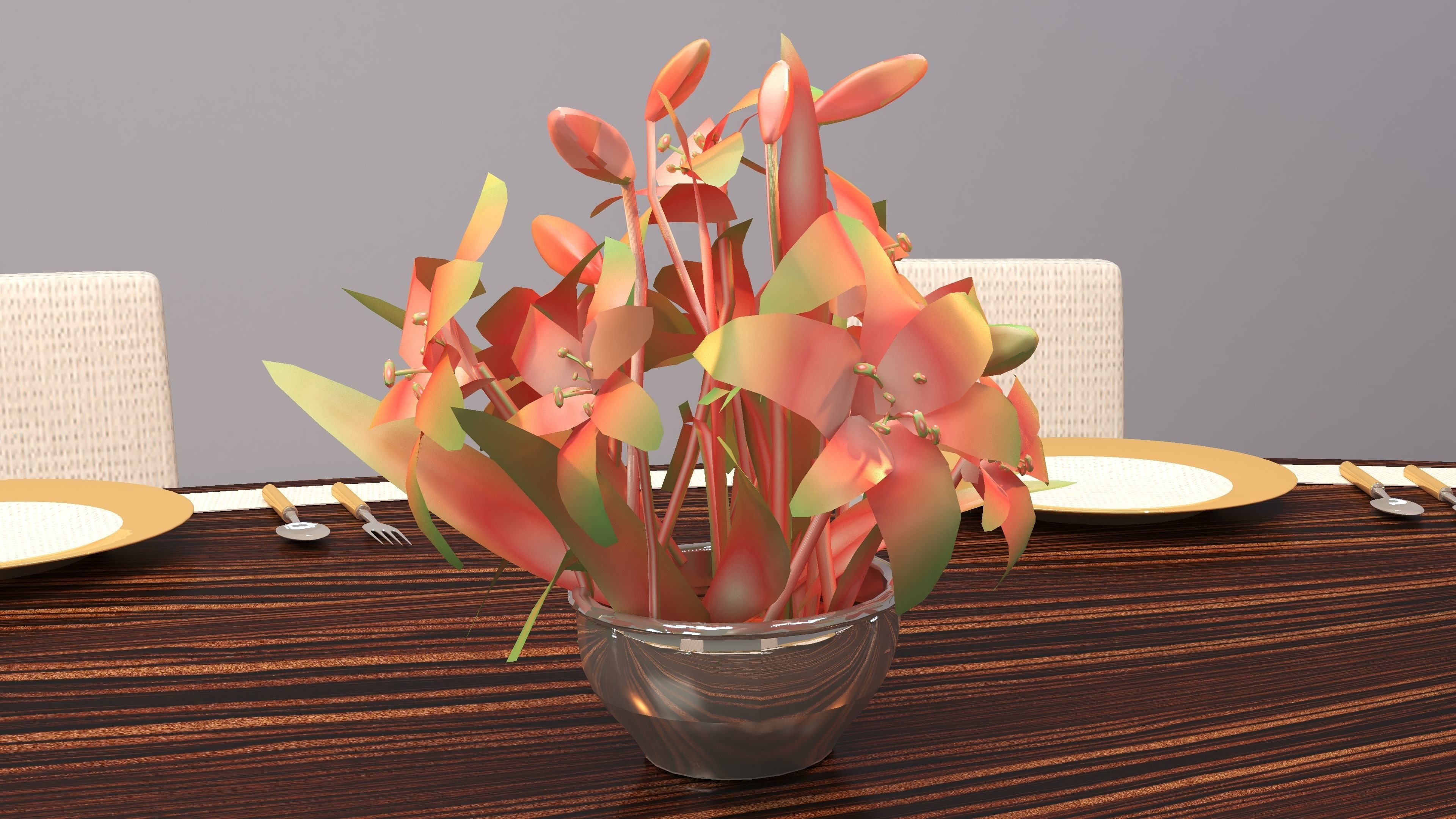 Dinner Table 3D model_2