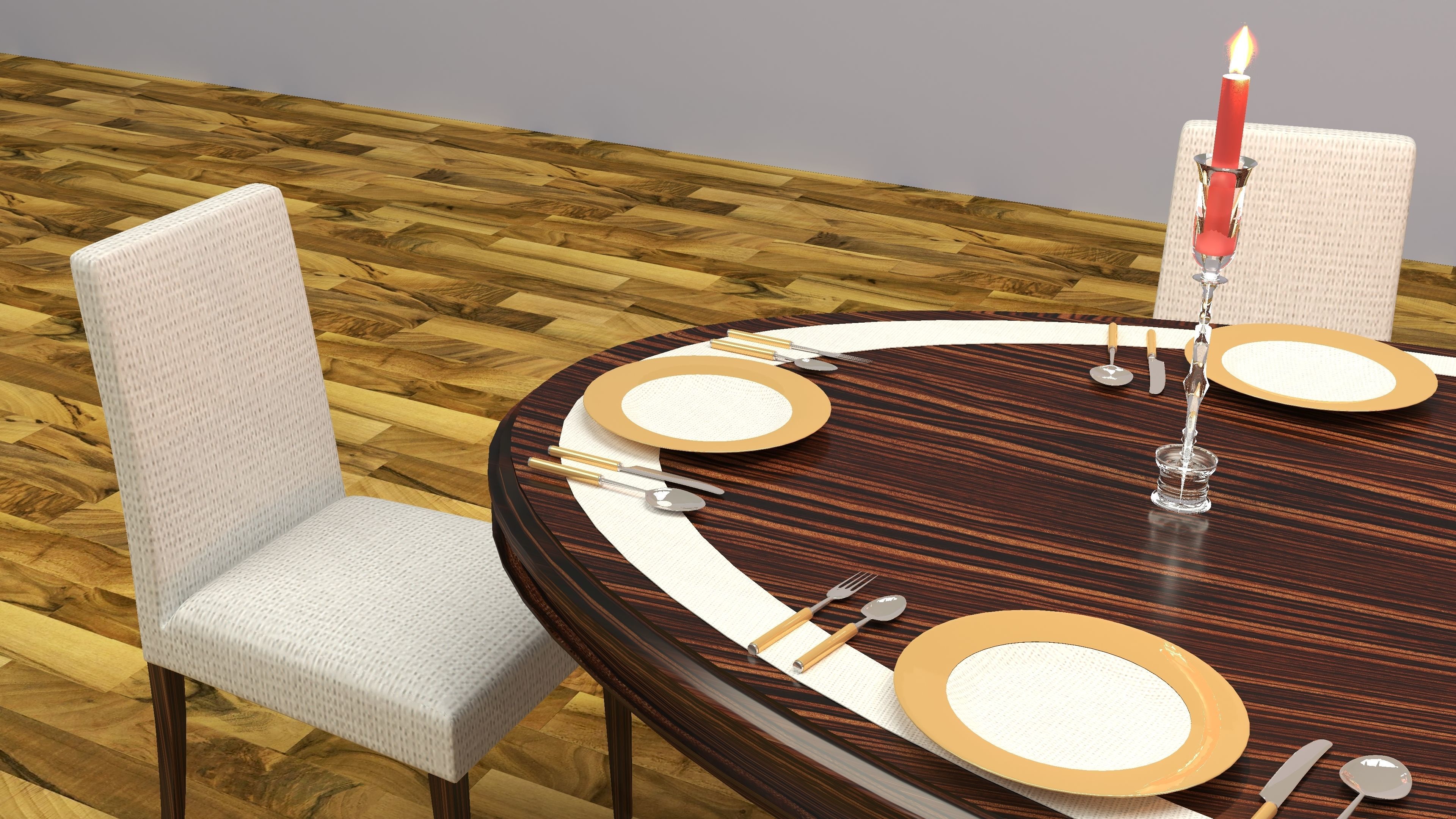 Dinner Table 3D model_7