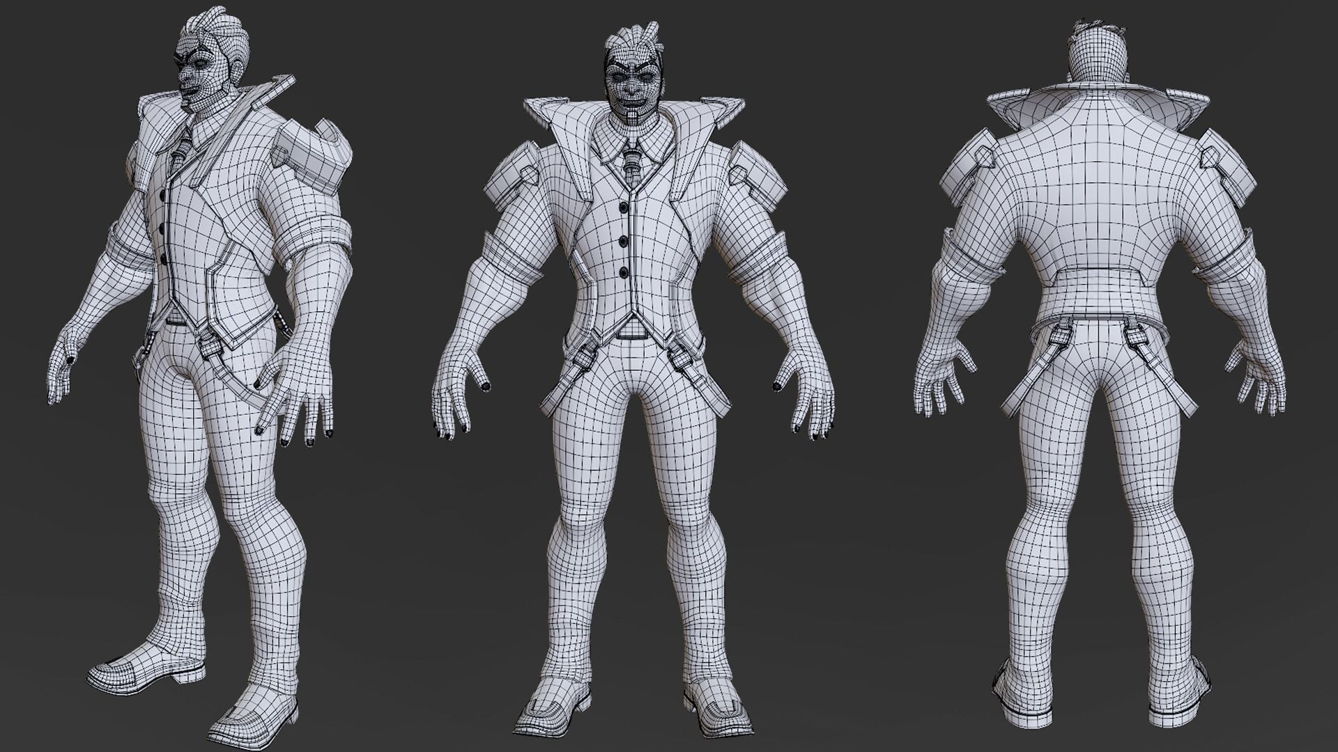 3D stylized muscle man Low-poly 3D model_2