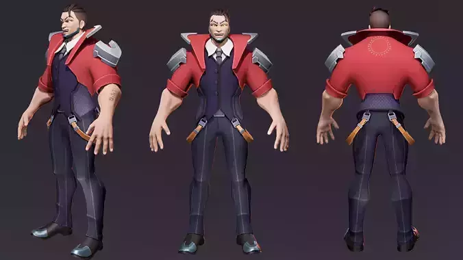 3D stylized muscle man