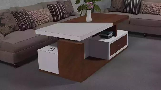 Modern and Elegant Living Room with Furnitures 