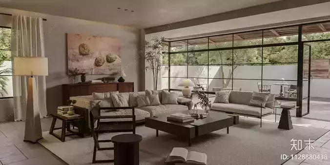 Wabi-sabi style living room