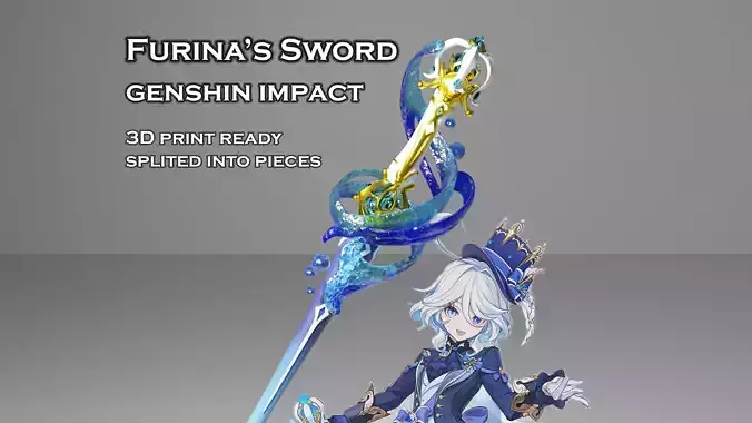 Furina Sword - Genshin Impact - 3D Print Ready