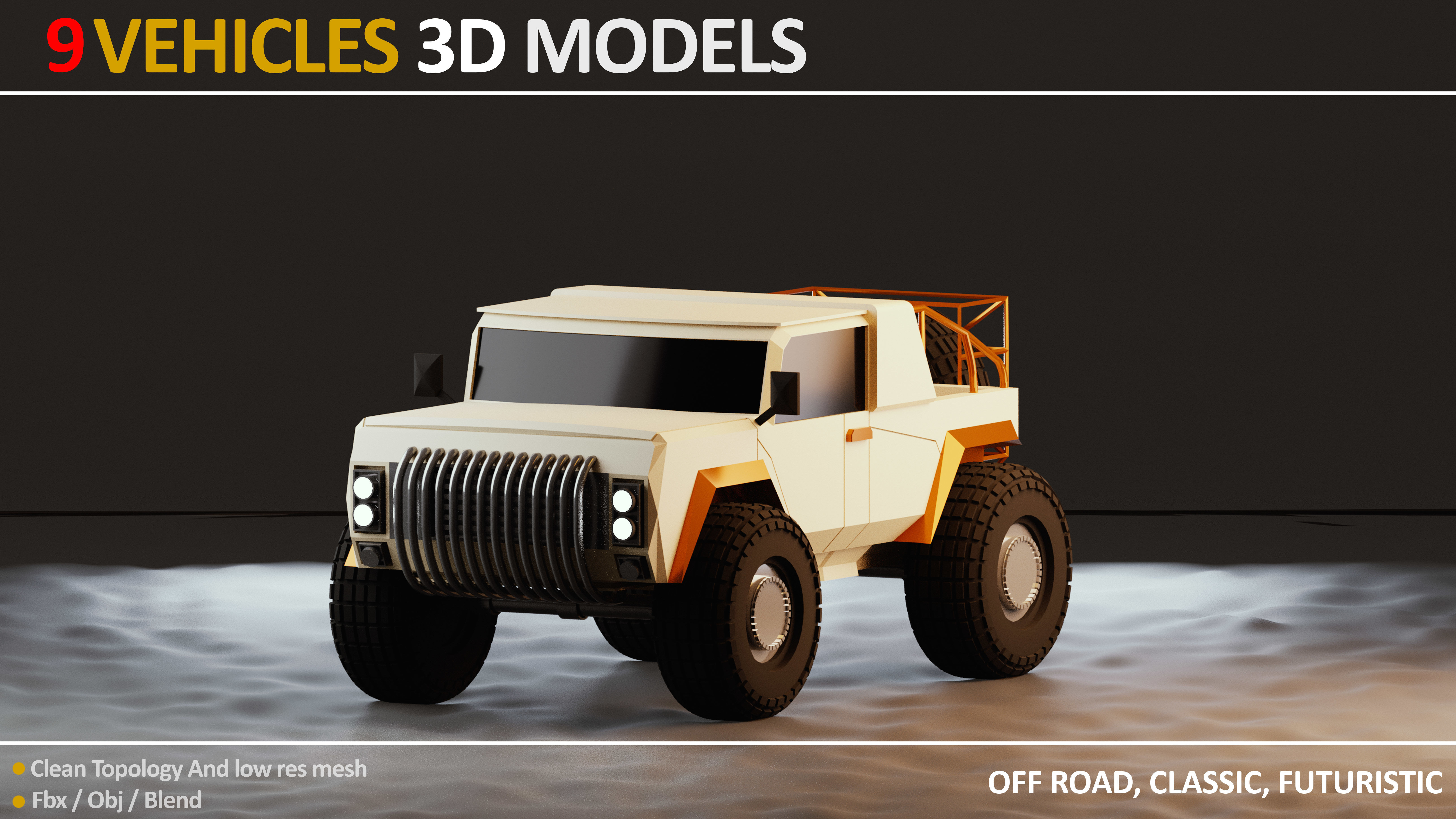 9 VEHICLES MODELS JEFF STUDIO Low-poly 3D model_1