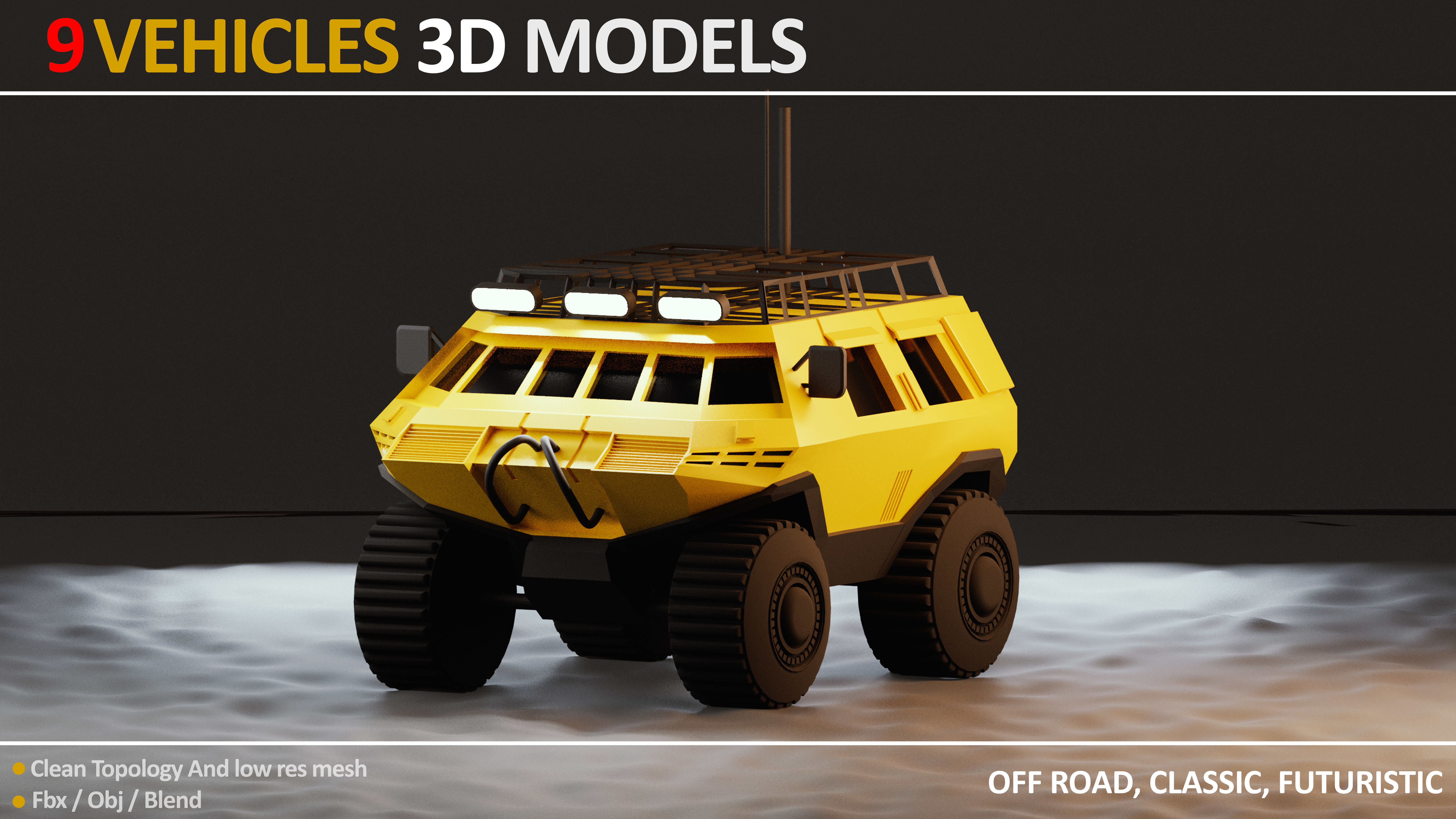 9 VEHICLES MODELS JEFF STUDIO Low-poly 3D model_2