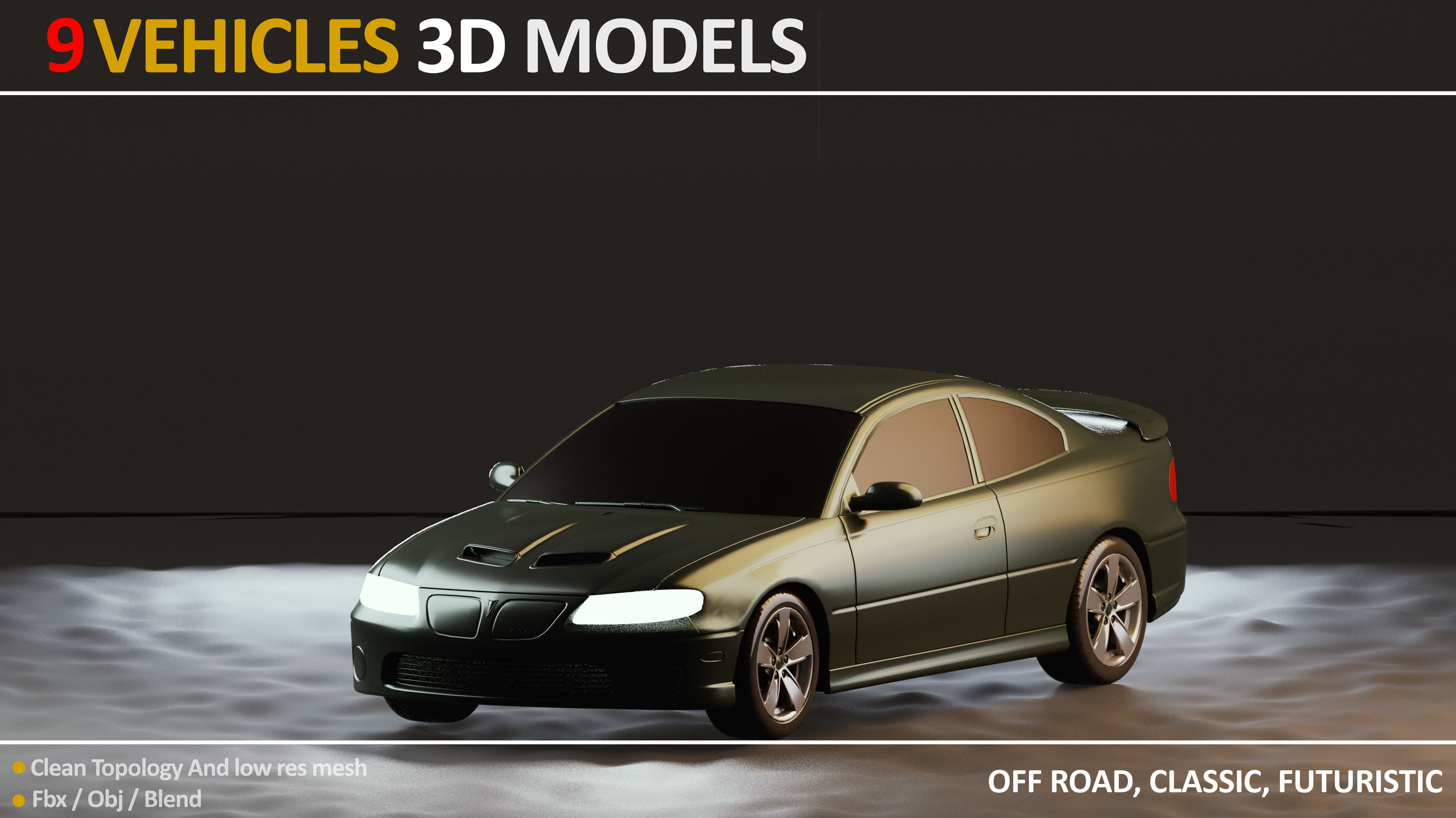 9 VEHICLES MODELS JEFF STUDIO Low-poly 3D model_6