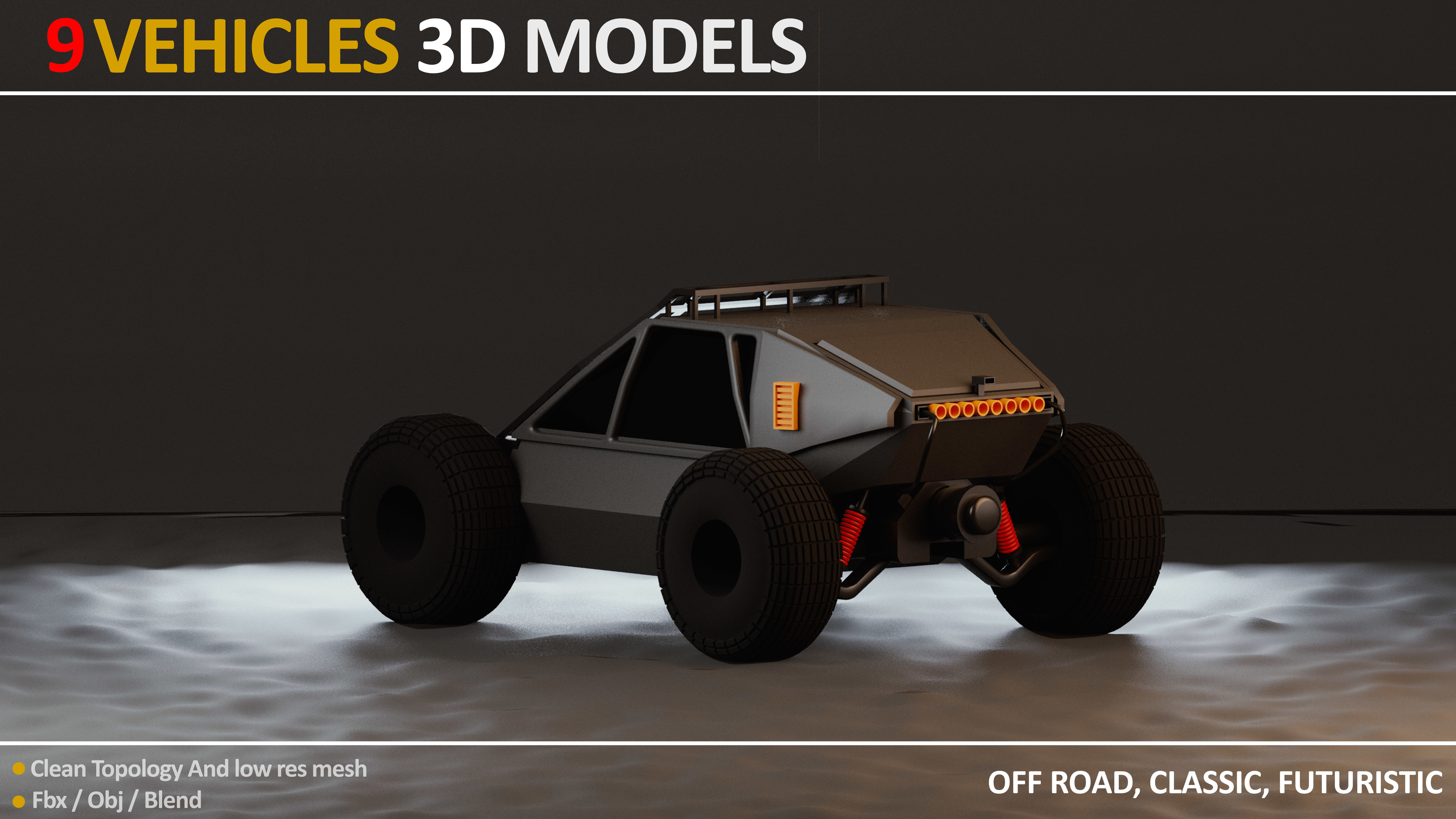 9 VEHICLES MODELS JEFF STUDIO Low-poly 3D model_7