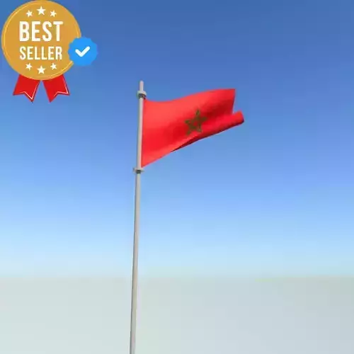 Flag of Morocco Low-poly 3D model