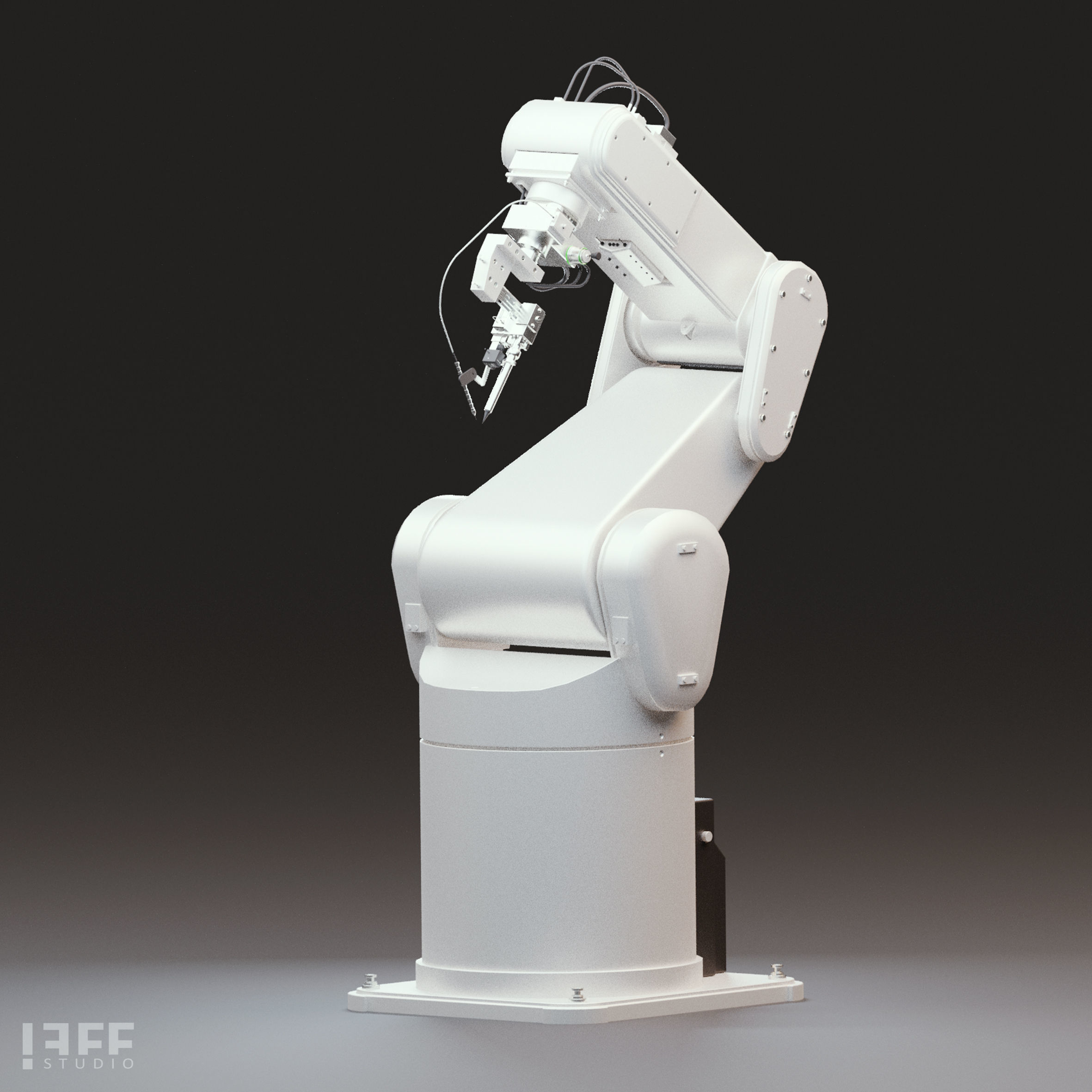 10 Industrial Robot Arm and 5 tools 3D model Low-poly 3D model_11