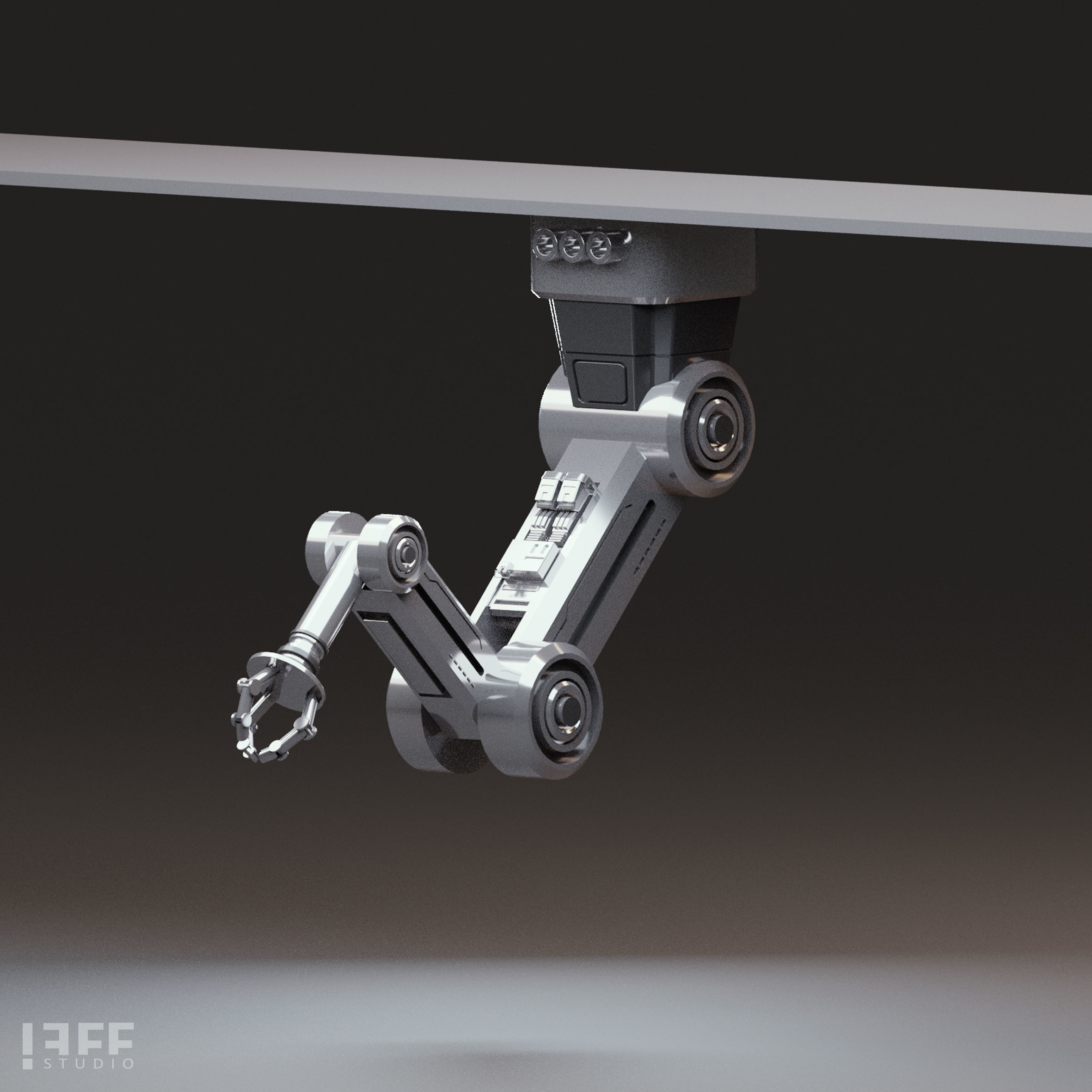 10 Industrial Robot Arm and 5 tools 3D model Low-poly 3D model_15