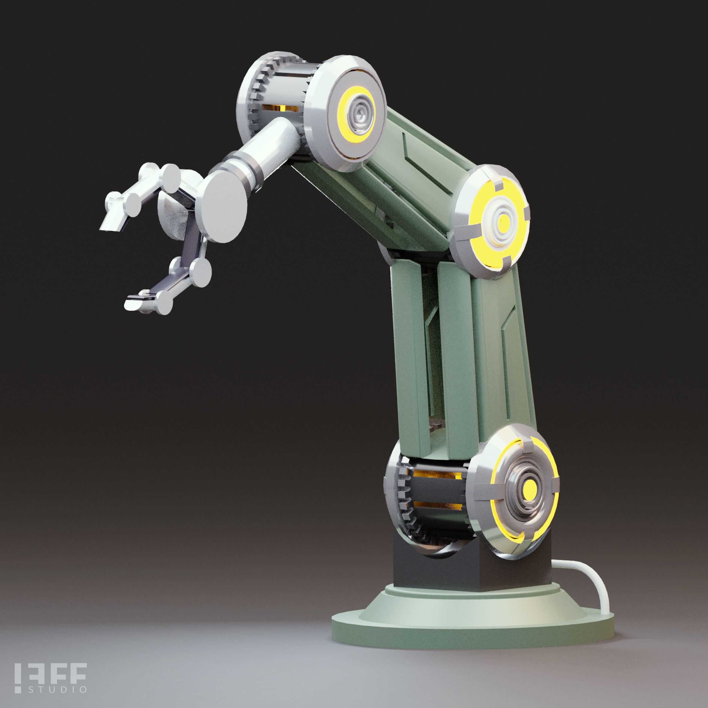 10 Industrial Robot Arm and 5 tools 3D model Low-poly 3D model_18