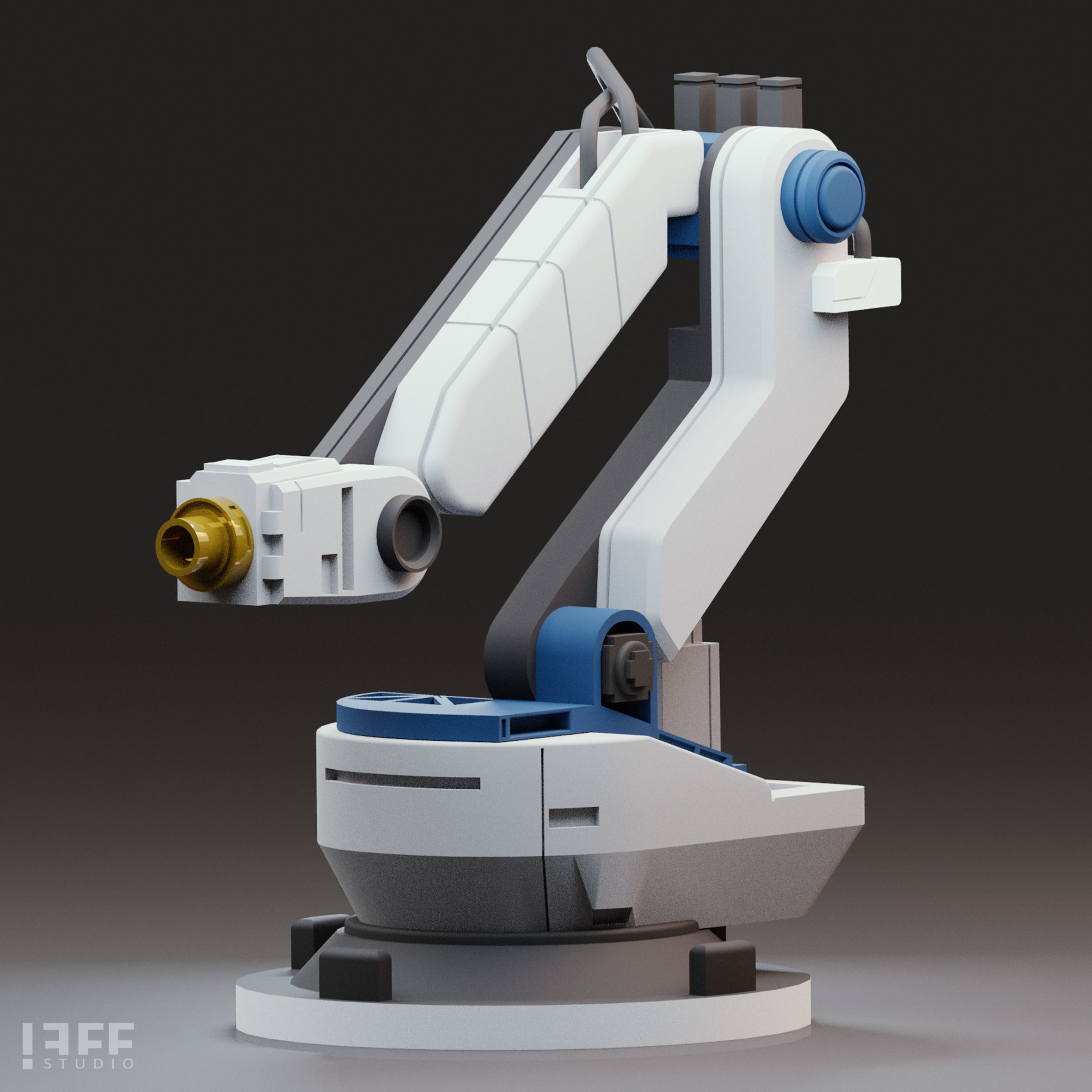 10 Industrial Robot Arm and 5 tools 3D model Low-poly 3D model_17
