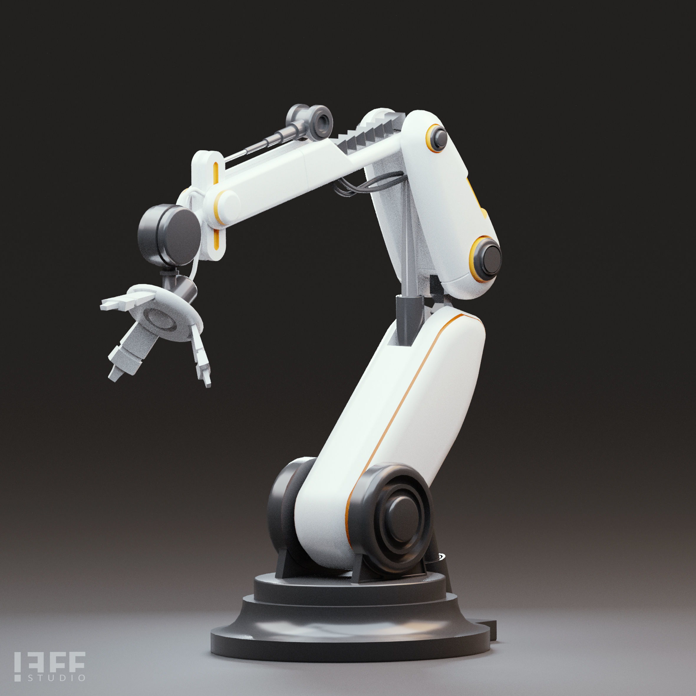 10 Industrial Robot Arm and 5 tools 3D model Low-poly 3D model_19