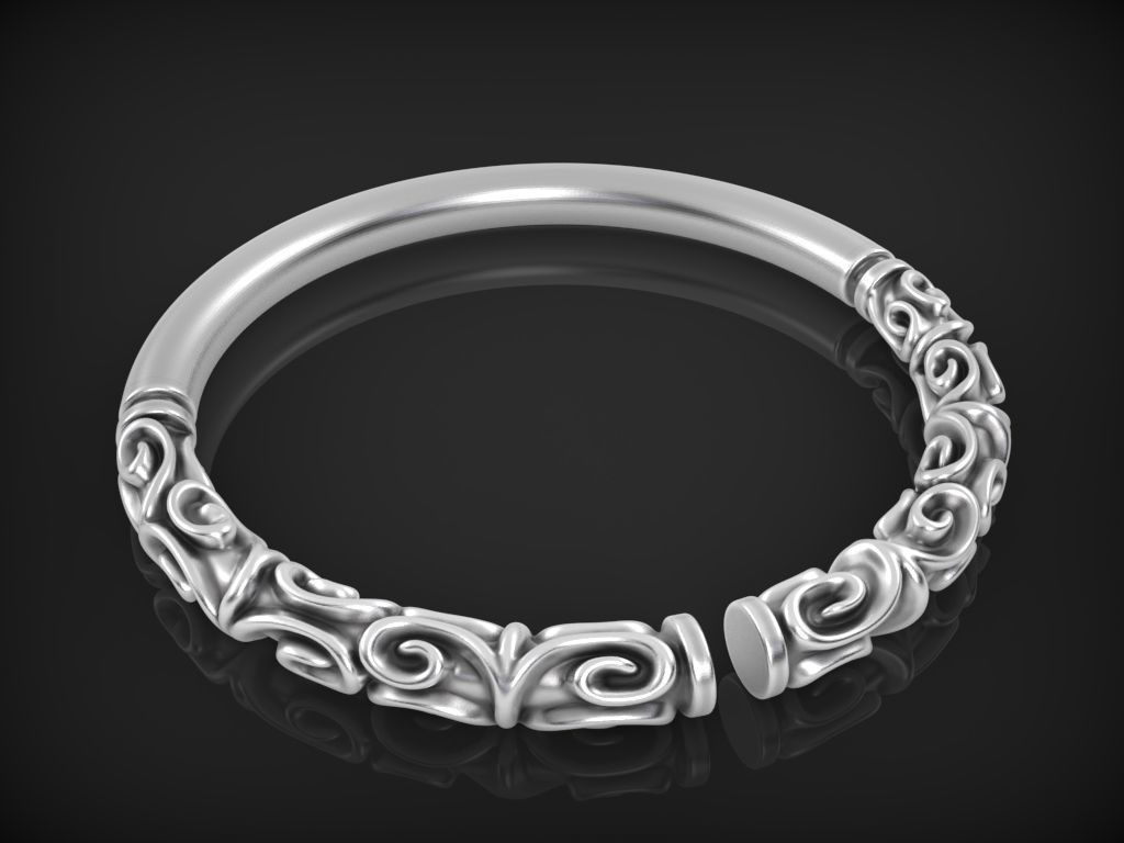 Patterned bangle 2 3D print model_2