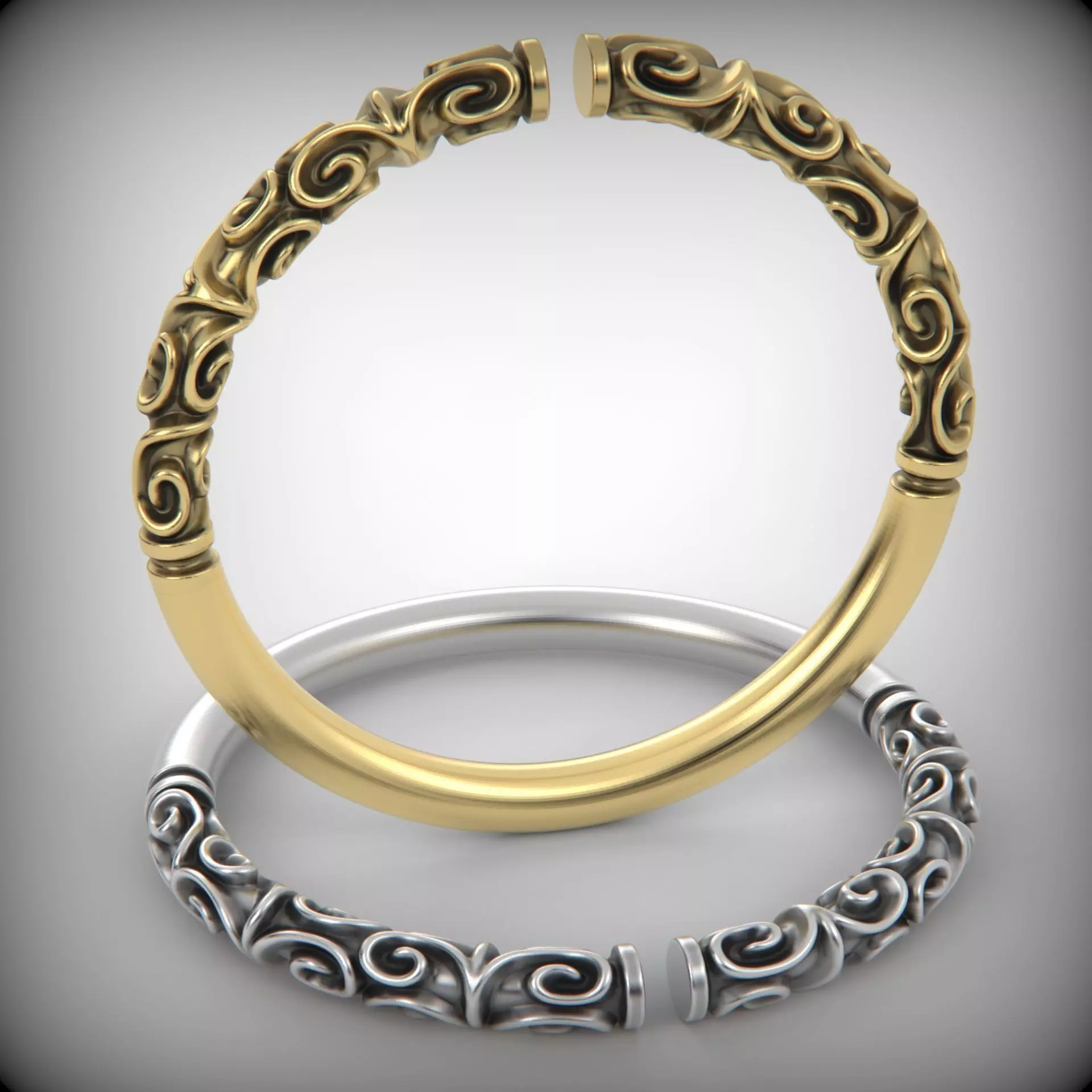 Patterned bangle 2 3D print model_0