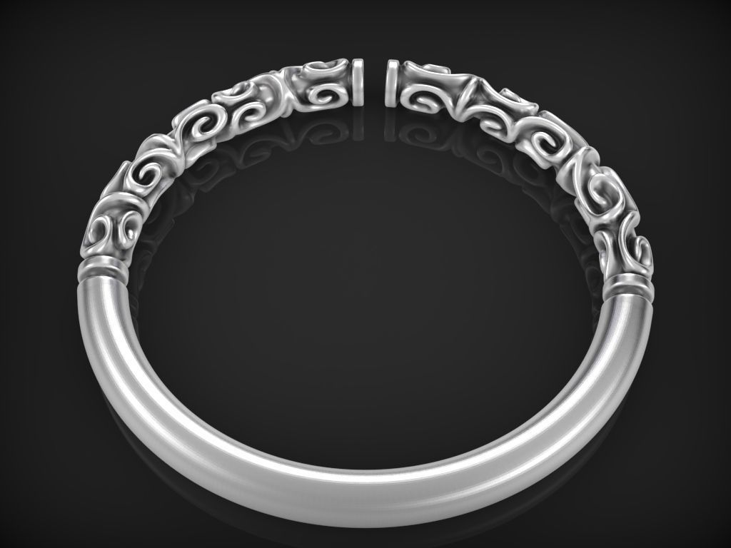 Patterned bangle 2 3D print model_1