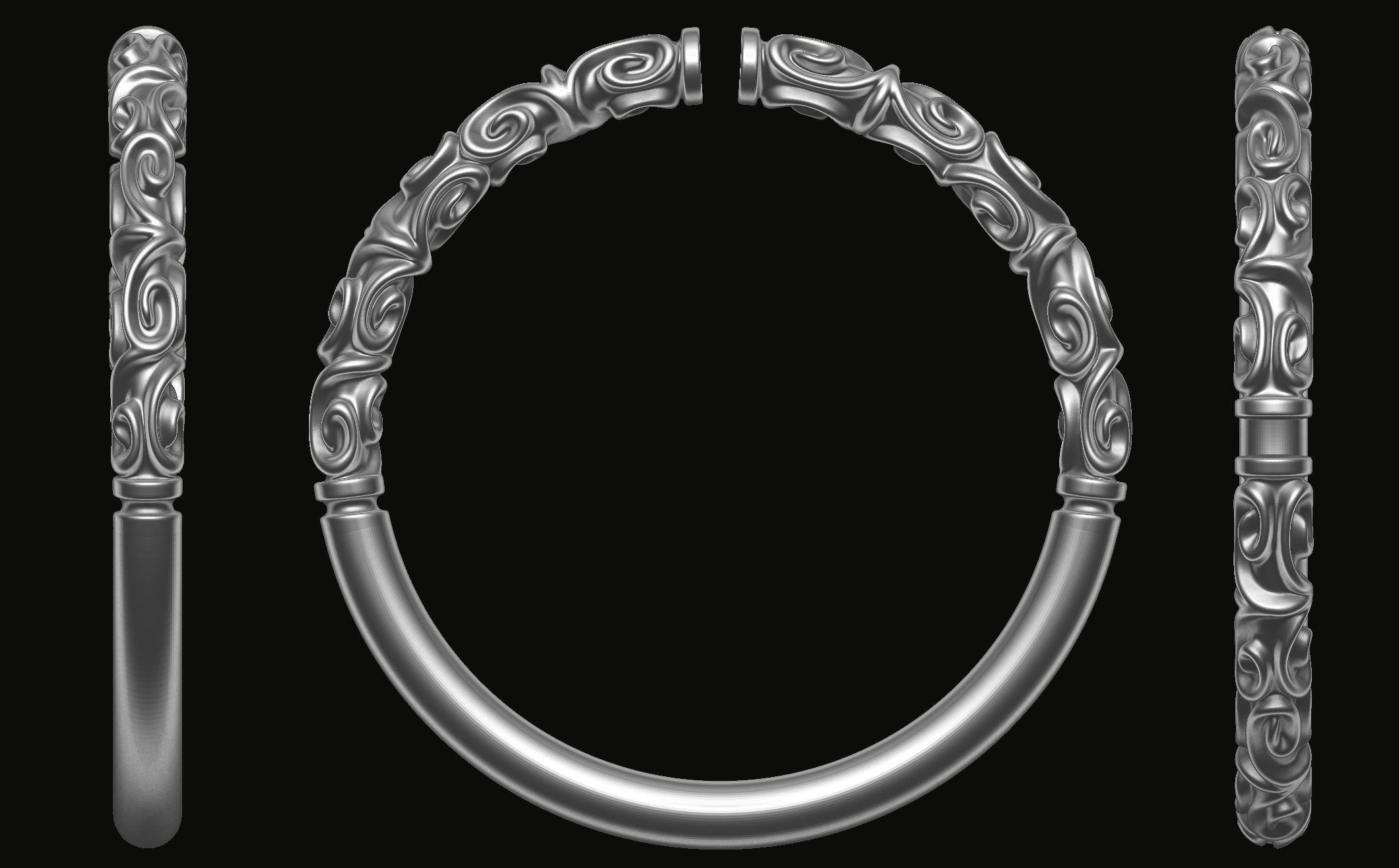 Patterned bangle 2 3D print model_5