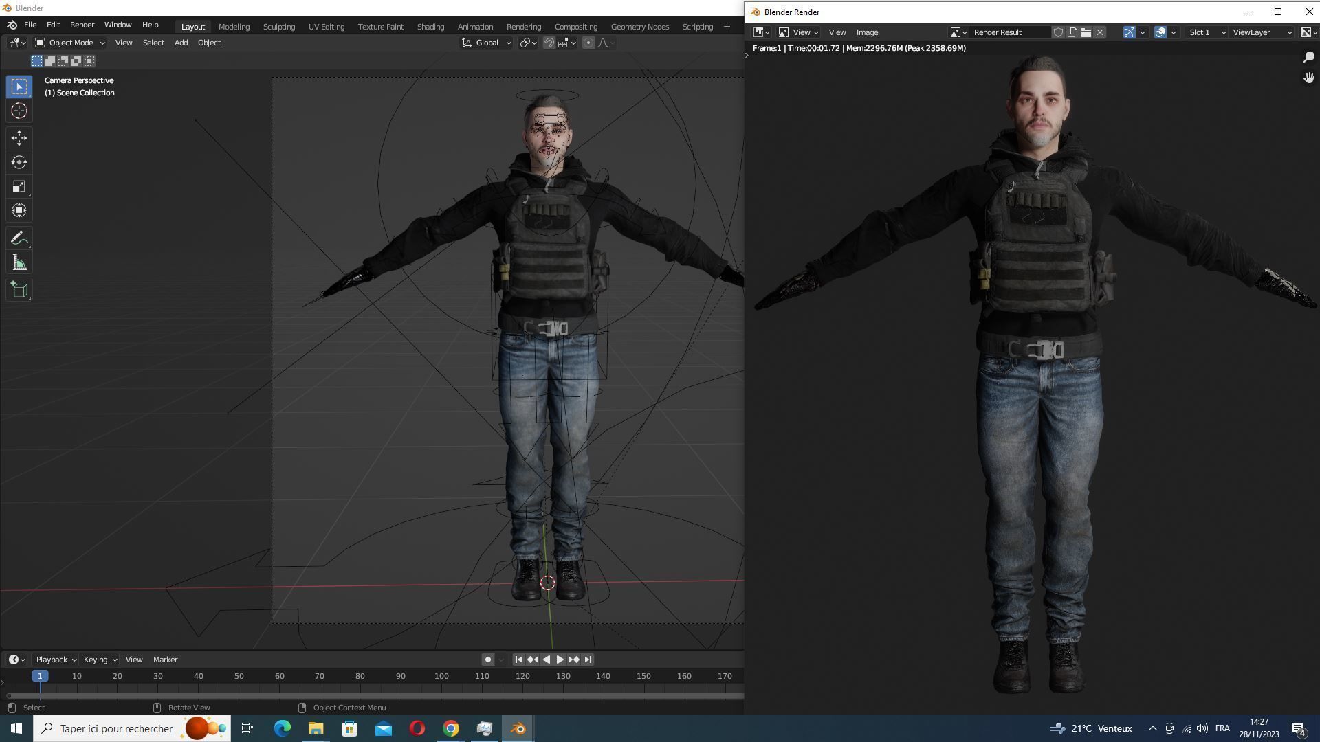 Spectral Infiltrator - Kiven s steath Ensemble In Nightfall Blue Low-poly 3D model_24