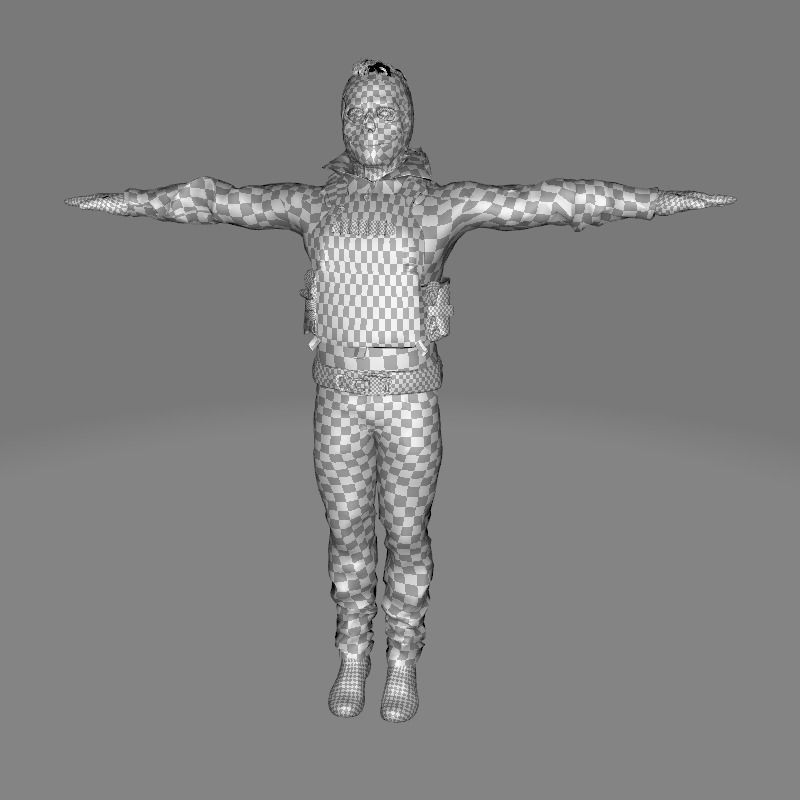 Spectral Infiltrator - Kiven s steath Ensemble In Nightfall Blue Low-poly 3D model_64