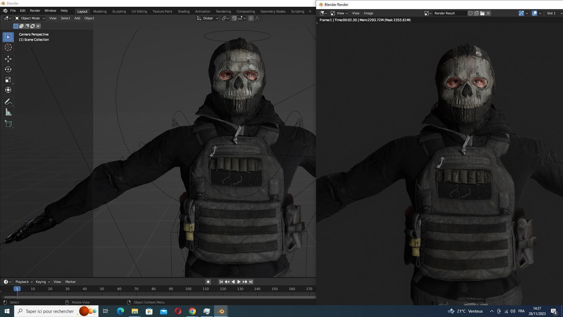 Spectral Infiltrator - Kiven s steath Ensemble In Nightfall Blue Low-poly 3D model_25