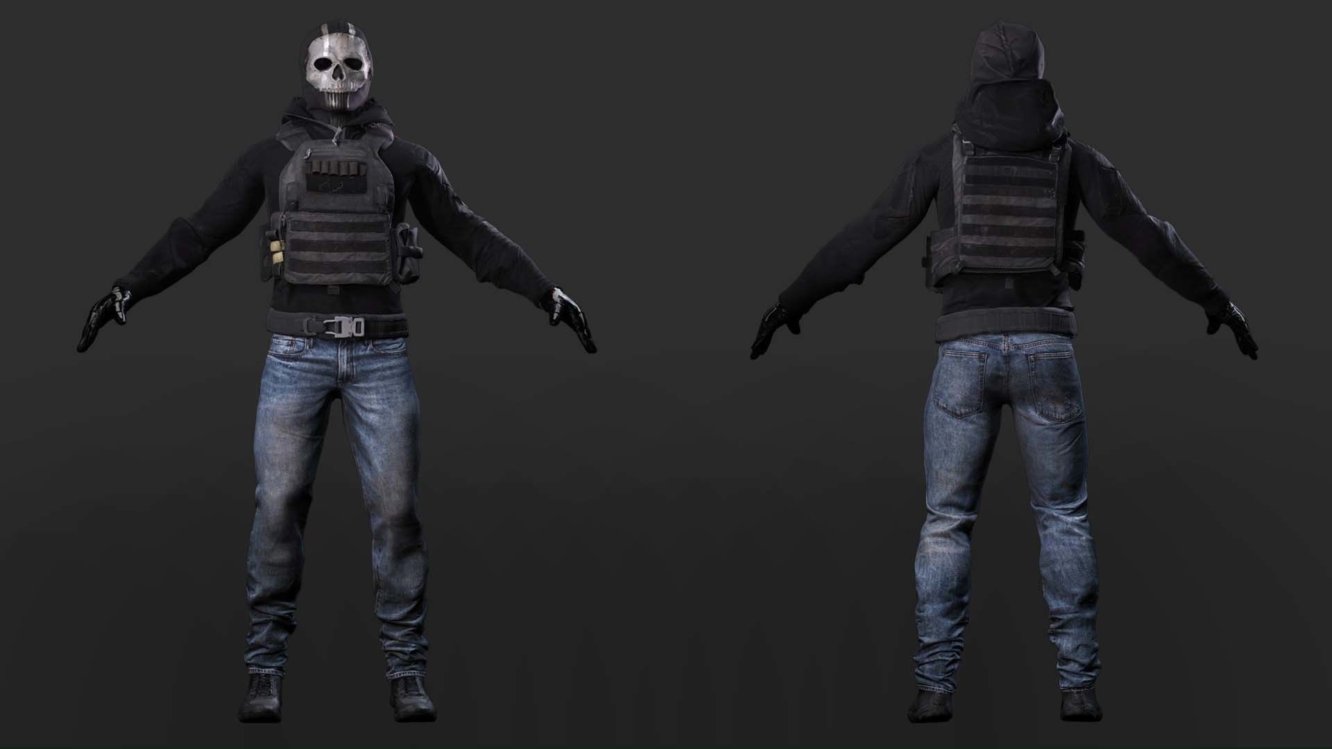 Spectral Infiltrator - Kiven s steath Ensemble In Nightfall Blue Low-poly 3D model_6