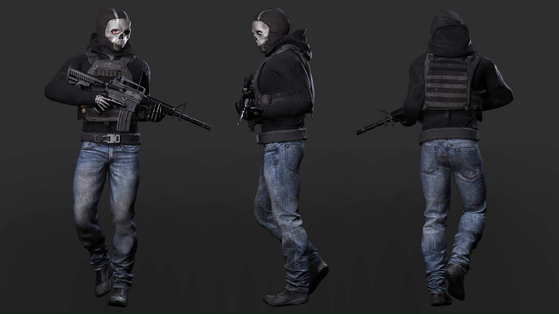 Spectral Infiltrator - Kiven s steath Ensemble In Nightfall Blue Low-poly 3D model_5