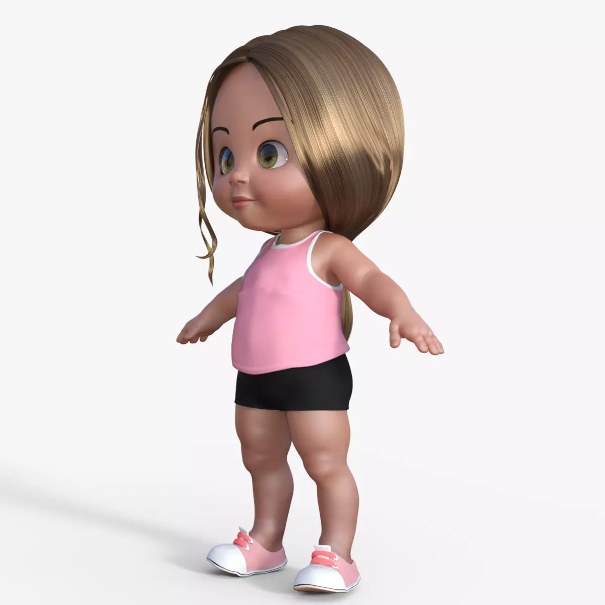 Cartoon Baby Girl Rigged 3D model