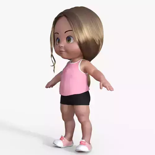Cartoon Baby Girl Rigged