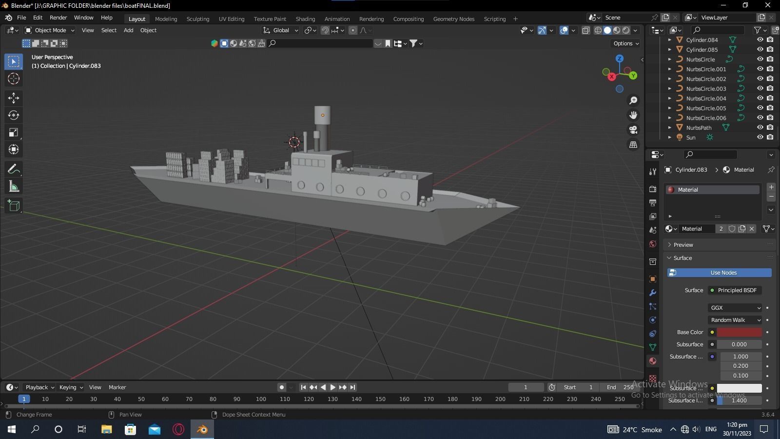 LOWPOLY CARGOSHIP Free 3D model_2