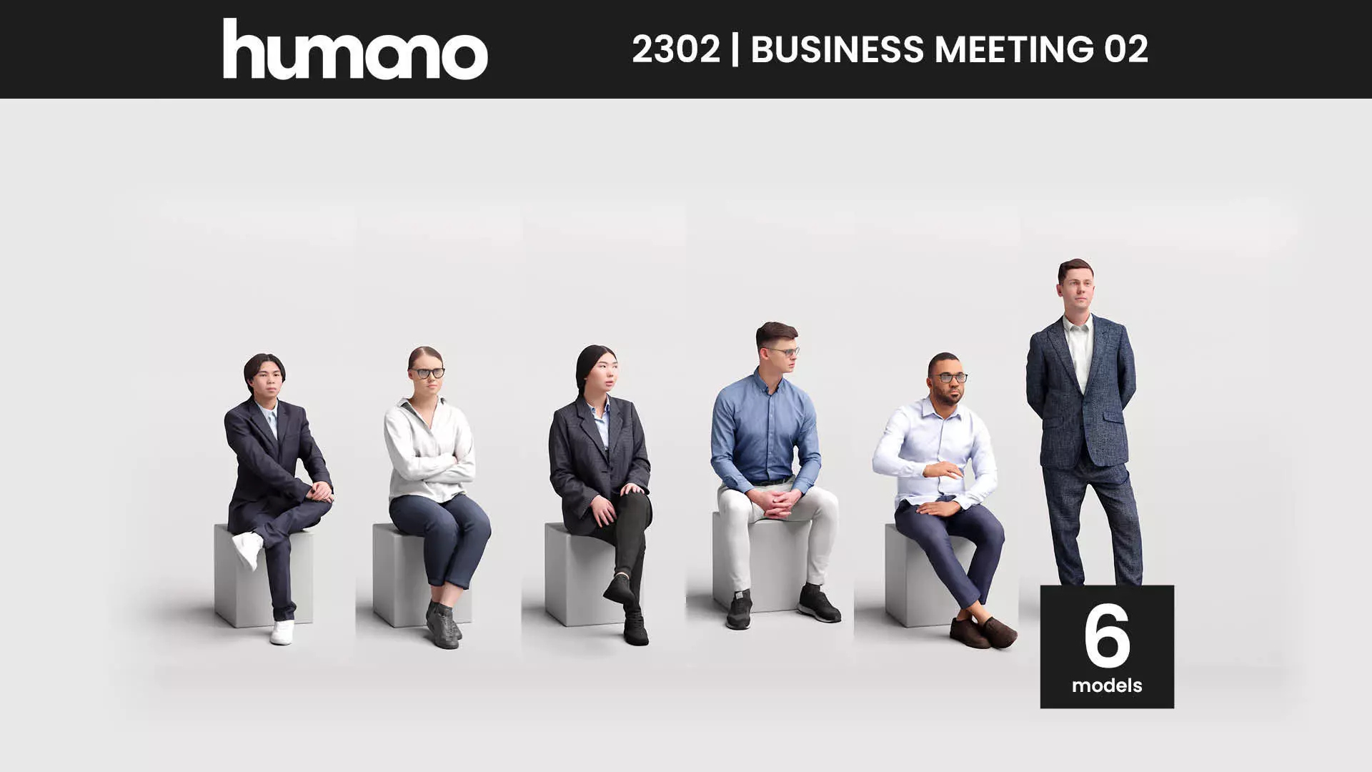 Humano 6- Collection 2302 - PEOPLE FOR OFFICE - 6 x 3D models  3D model_0