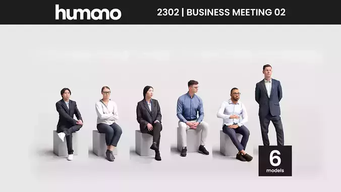 Humano 6- Collection 2302 - PEOPLE FOR OFFICE - 6 x 3D models  3D model