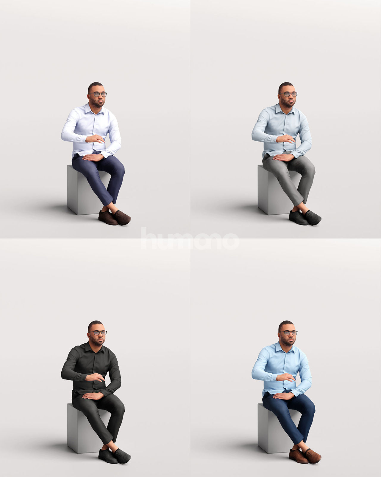 Humano 6- Collection 2302 - PEOPLE FOR OFFICE - 6 x 3D models  3D model_12