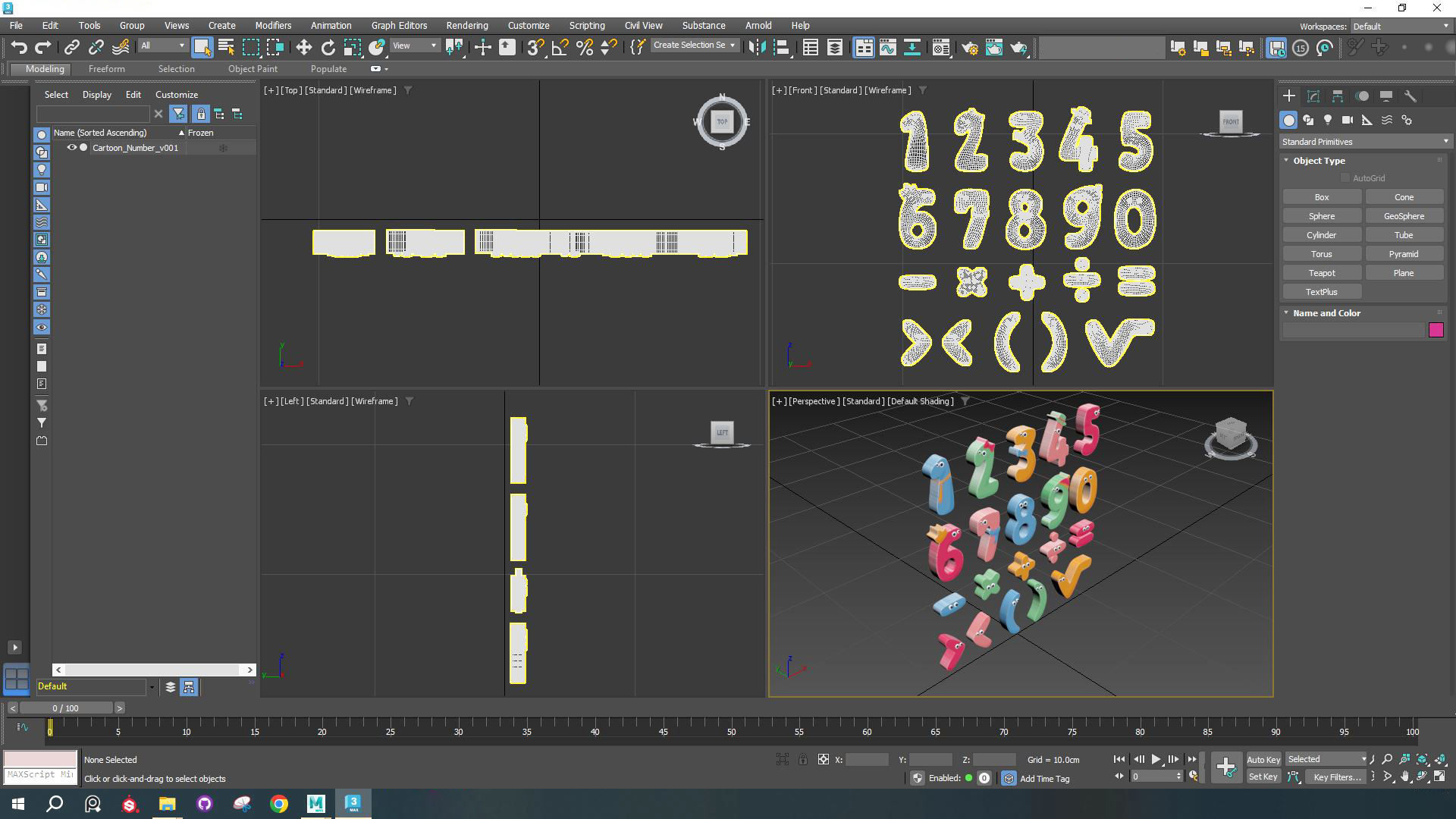 Cartoon Number v001 Low-poly 3D model_5