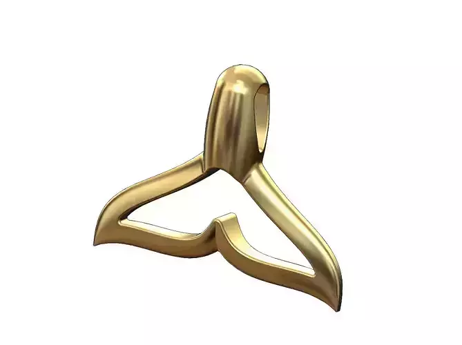 Open whale tail pendant charm