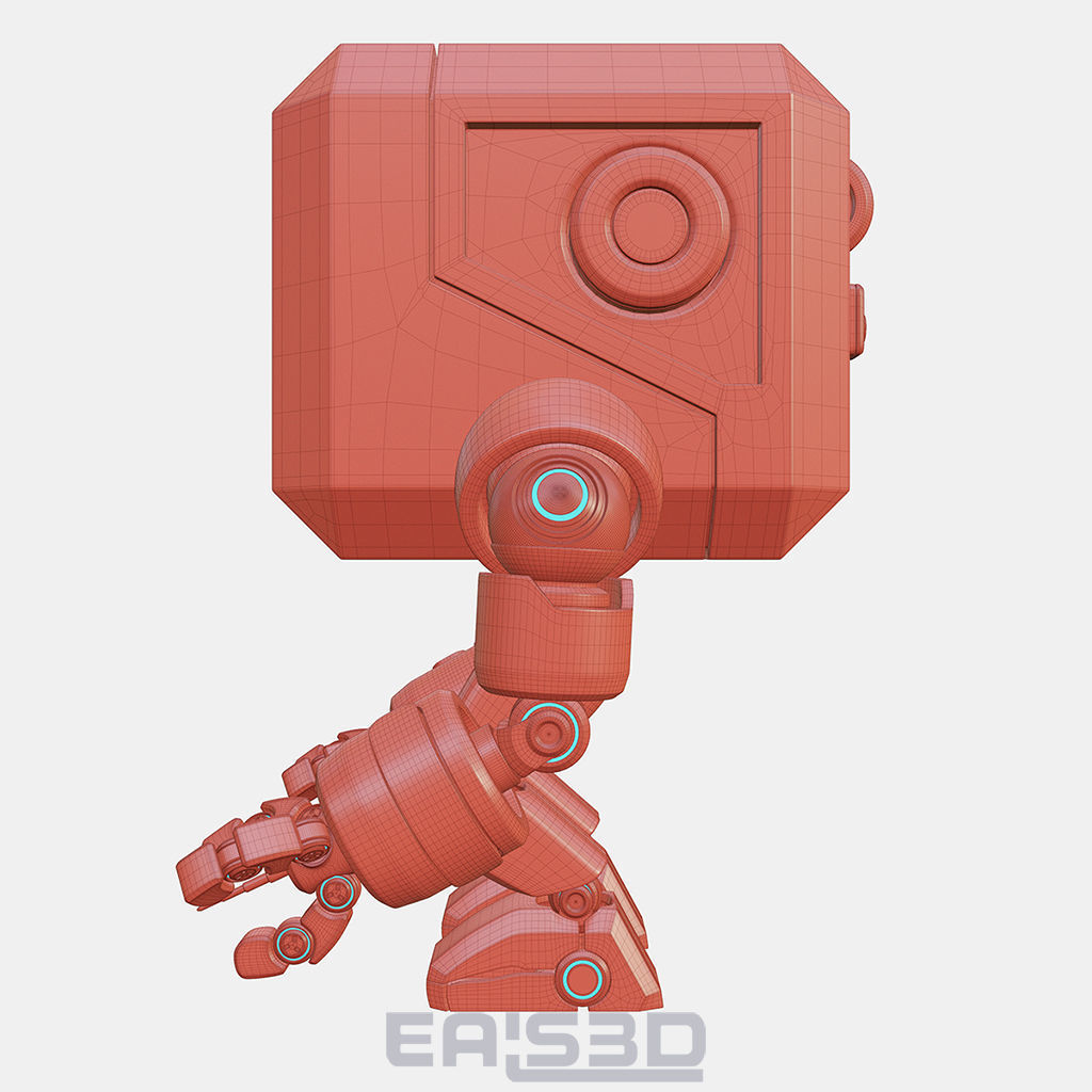 Cute Space Robot Rigged G-26 Yellow 3D model_21