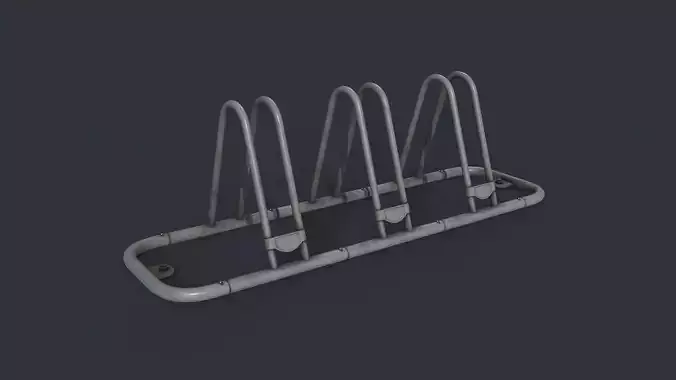 Bike Rack 6 PBR Game Ready Low-poly 3D model