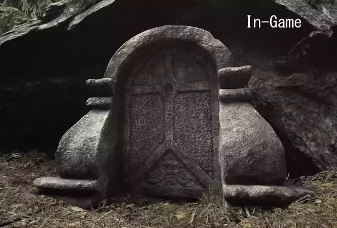 Stone Door with Ornaments