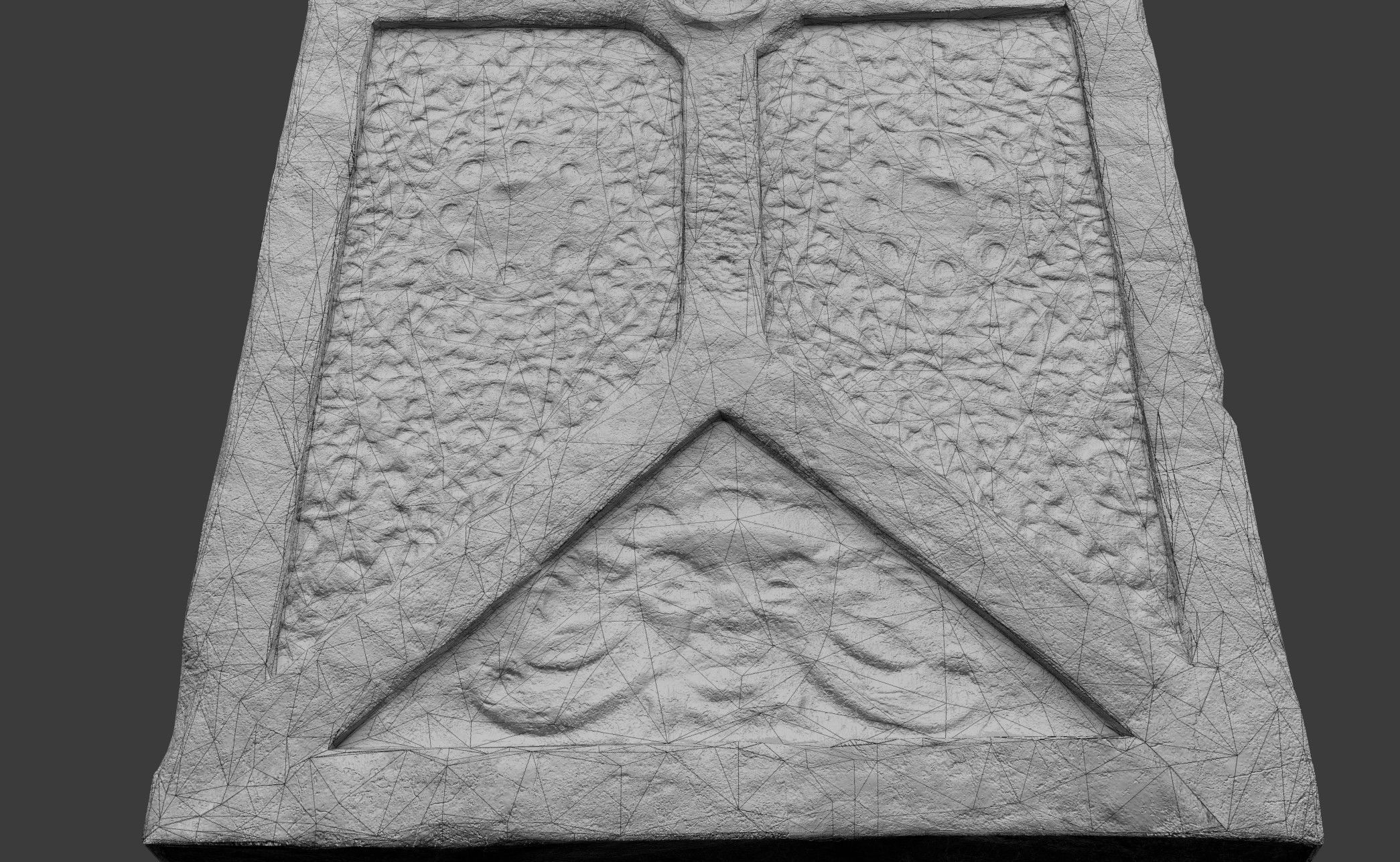 Stone Door with Ornaments Low-poly 3D model_13