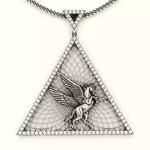 pegasus pendant silver gold jewelry printable 3D model