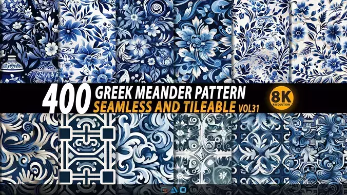 400 Greek meander pattern - Vol31 - 8K Res 