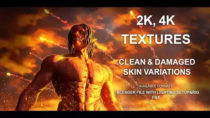 ATTACK TITAN OF EREN 3D MODEL Low-poly 3D model