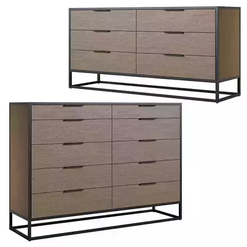 Crate and Barrel Oxford Weathered Brown dresser