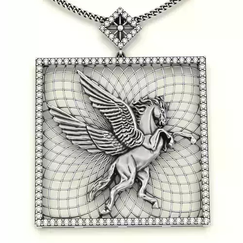 pegasus pendant silver gold jewelry printable  model